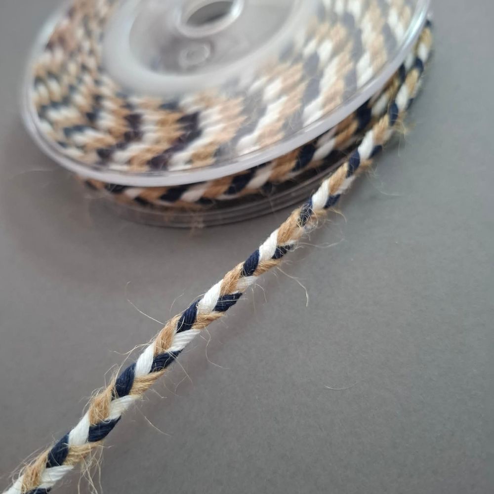 Γιούτα, Πλεξούδα, Μπλε Σκούρο, 10 μέτρα, 6mm